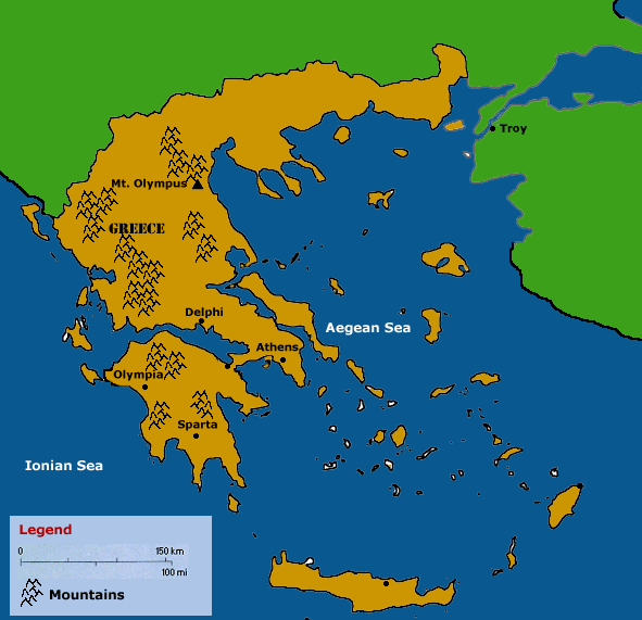 Map Of Ancient Greece Sparta And Athens